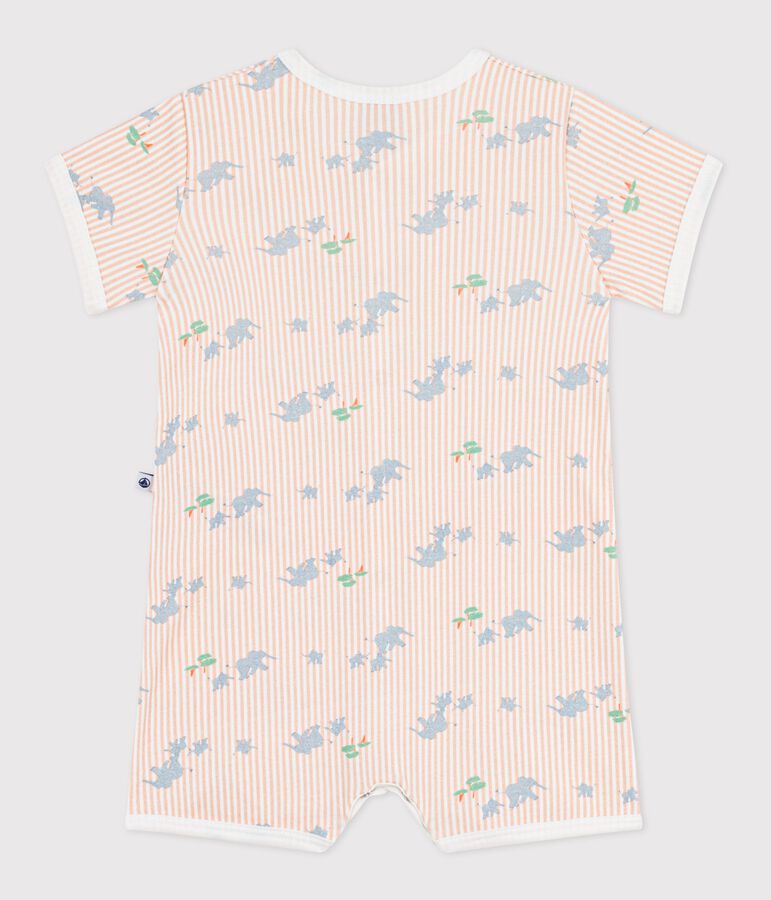 Pelele corto de algod&oacute;n con estampado de animales para beb&eacute; blanco/multicolor