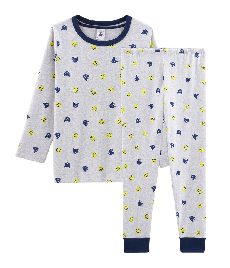 Pijama de punto para ni&ntilde;o gris/multicolor