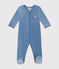 Pijama de terciopelo para bebé azul BEACH