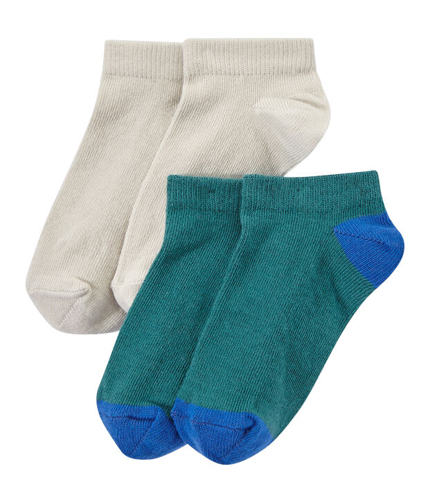 Lote de 2 pares de calcetines cortos para ni&ntilde;o blanco