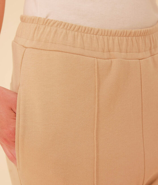 Pantalón de algodón mujer beige FACILE