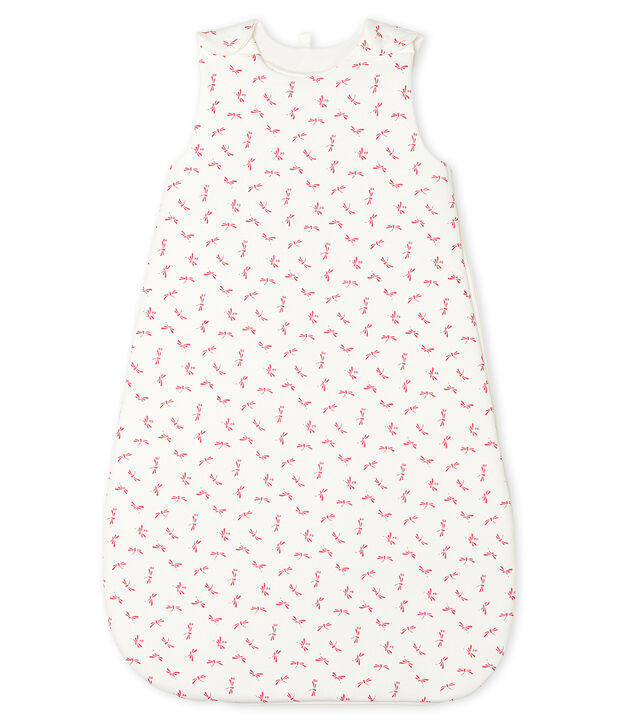 Saco de punto para beb&eacute; blanco/rosa