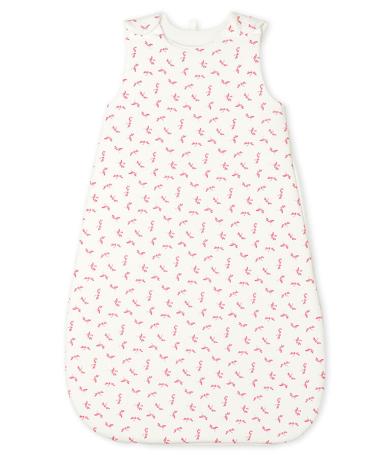 Saco de punto para beb&eacute; blanco/rosa