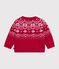 Jersey de lana y algod&oacute;n con estampados jacquard para beb&eacute; rojo/multicolor