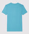 Camiseta de cuello redondo emblemática de algodón de mujer azul MIROIR