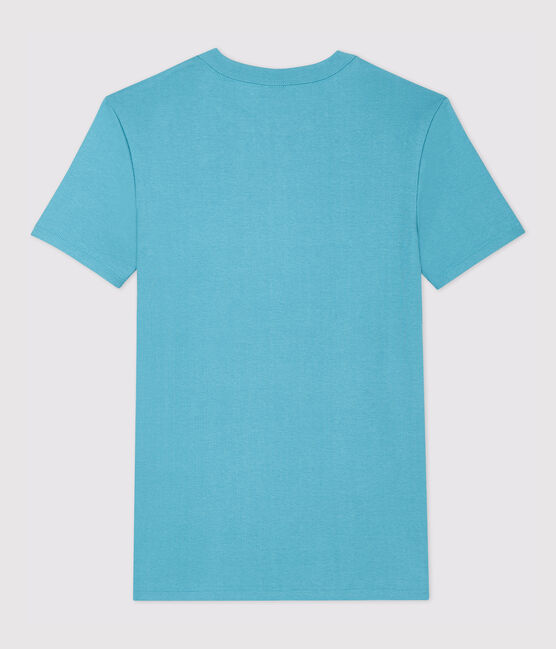 Camiseta de cuello redondo emblemática de algodón de mujer azul MIROIR