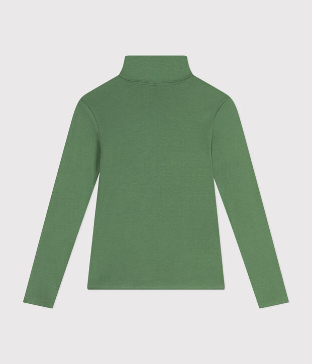 Camiseta Iconique de cuello vuelto de algod&oacute;n para mujer verde