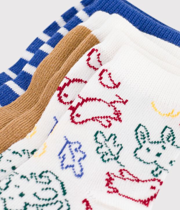 3 pares de calcetines de algod&oacute;n con estampado de animal para beb&eacute; multicolor