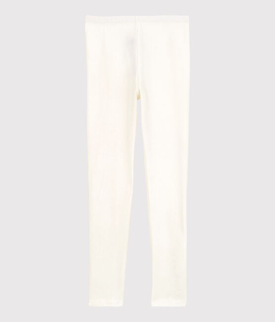Leggings de punto de licra de niña blanco MARSHMALLOW