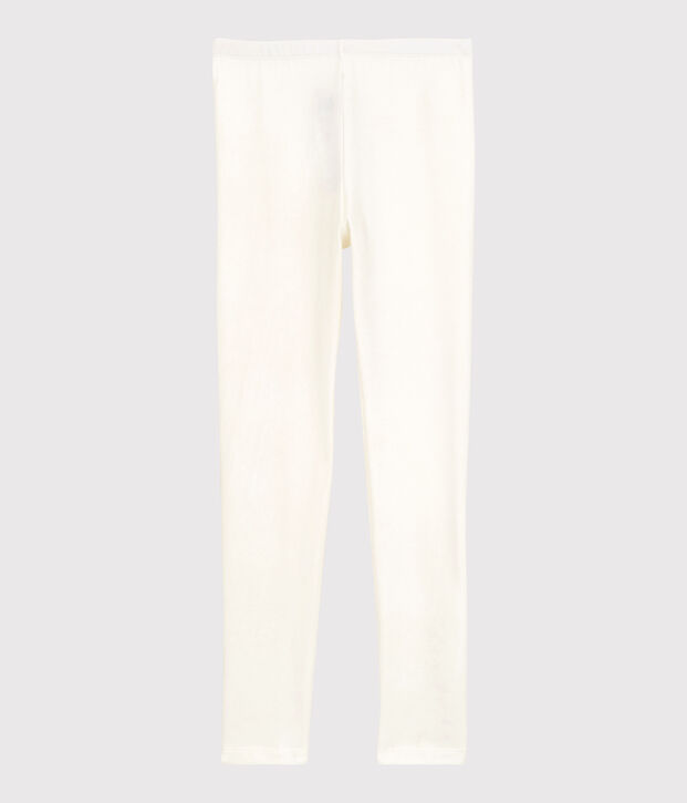 Leggings de punto de licra de ni&ntilde;a blanco