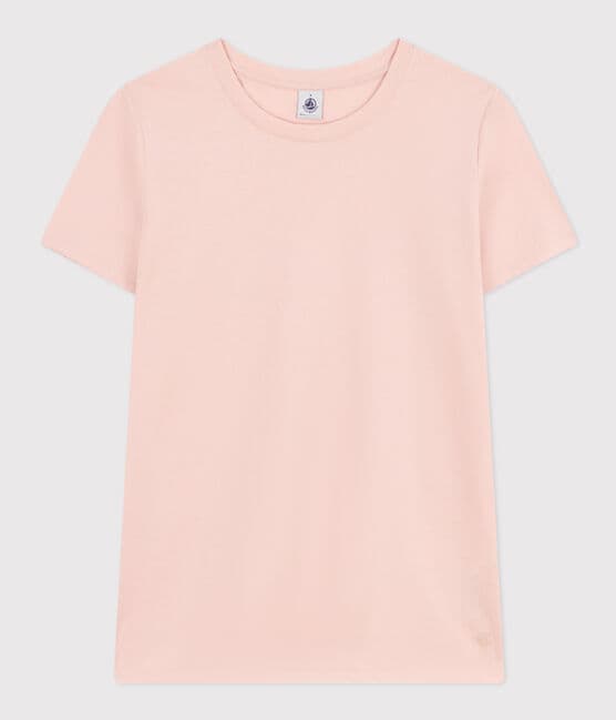 Camiseta LA RECTA de algodón con cuello redondo para mujer rosa SALINE