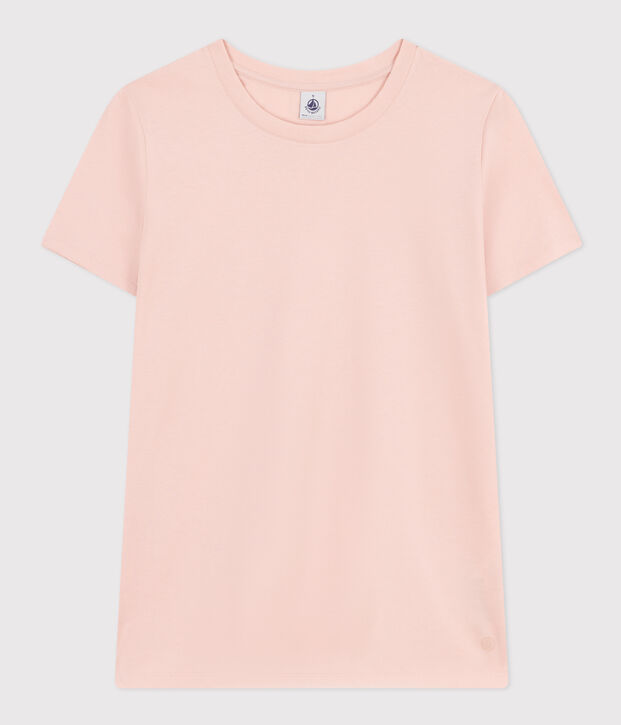 Camiseta LA RECTA de algod&oacute;n con cuello redondo para mujer rosa