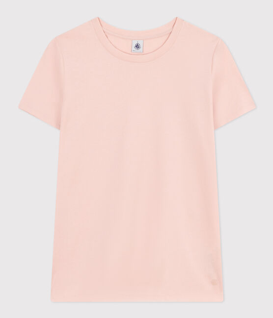 Camiseta LA RECTA de algodón con cuello redondo para mujer rosa SALINE