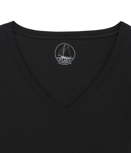 Camiseta manga corta de algodón ligero para mujer negro NOIR