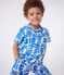 Camisa infantil de algodón de manga corta con estampado azul MARSHMALLOW/ PORCELANA