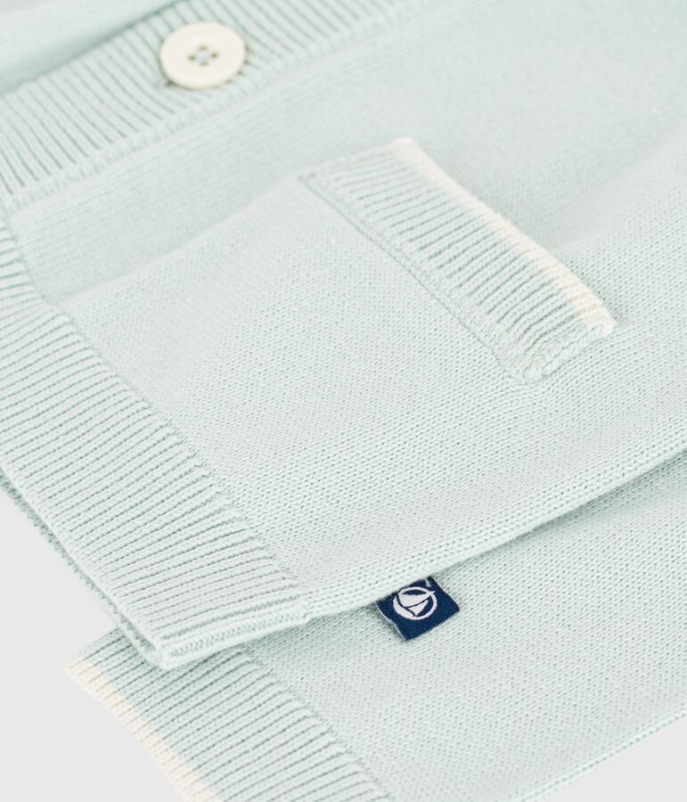 C&aacute;rdigan de algod&oacute;n liso para beb&eacute; azul