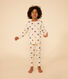 Pijama infantil de algodón con estampado de corazón