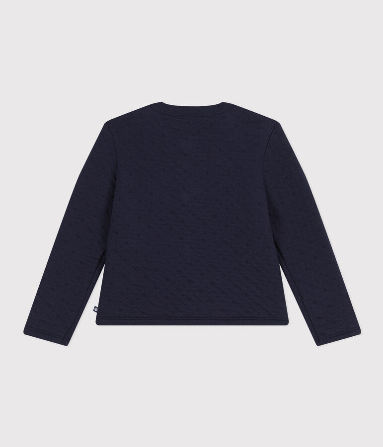 C&aacute;rdigan de tejido t&uacute;bico acolchado de ni&ntilde;a azul