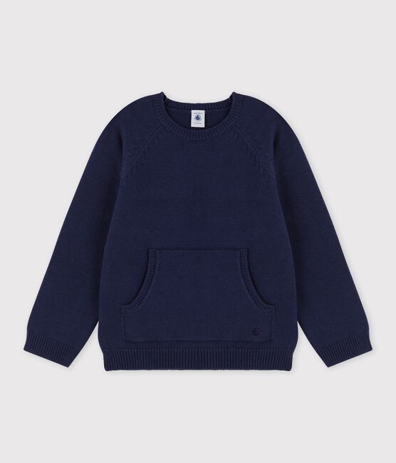 Jersey de lana y algodón de niño azul SMOKING