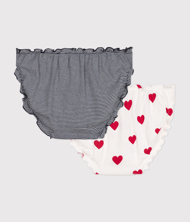 Juego de 2 culottes con volantes de algod&oacute;n para mujer multicolor