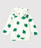 Sudadera con capucha con estampado vegetal de muletón de bebé blanco MARSHMALLOW/verde GAZON