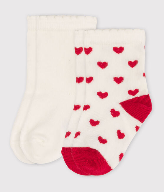 Juego de 2 pares de calcetines con corazones de bebé variante 1