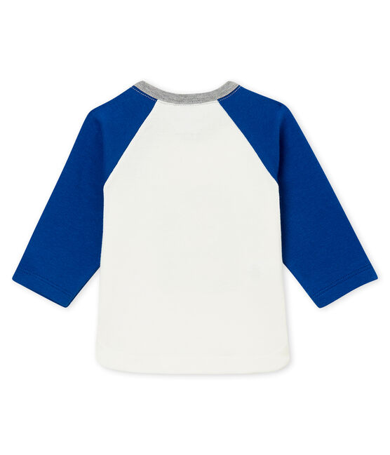 Camiseta para bebé niño blanco MARSHMALLOW/azul LIMOGES
