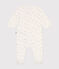 Pijama de terciopelo para bebé blanco MARSHMALLOW/blanco MULTICO