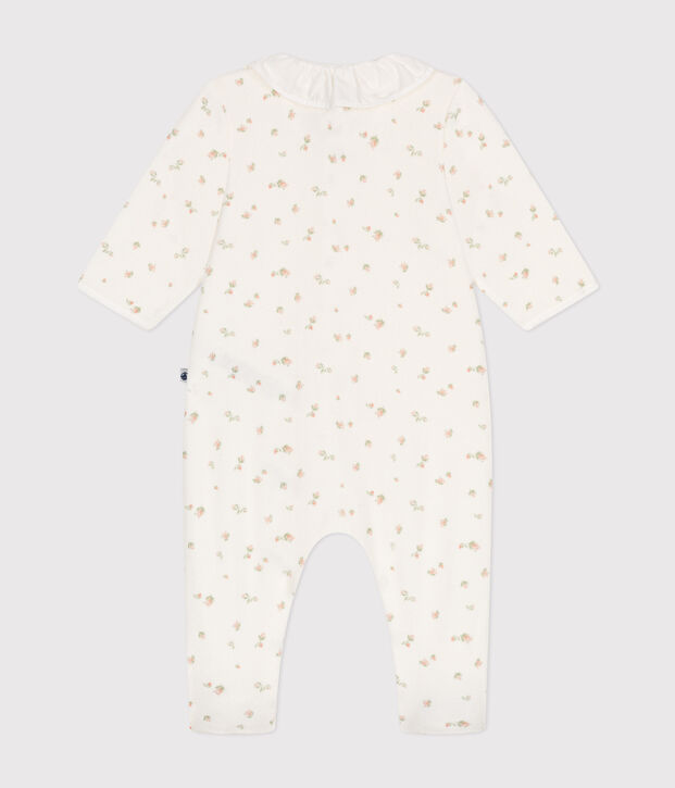 Pijama de terciopelo para beb&eacute; blanco/multicolor