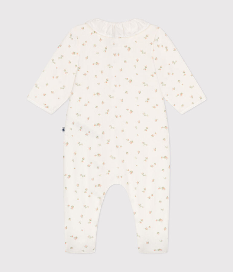 Pijama de terciopelo para beb&eacute; blanco/multicolor