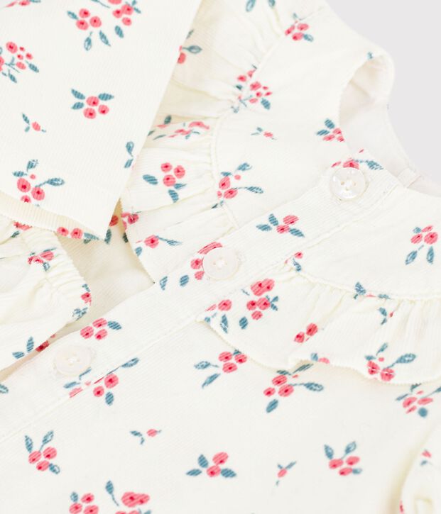 Vestido de algod&oacute;n con estampado de flores para beb&eacute; crudo/multicolor
