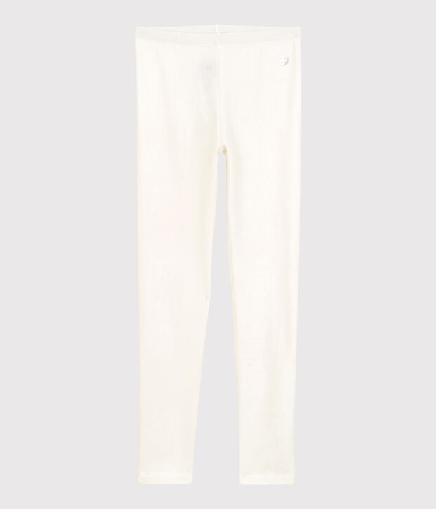 Leggings de punto de licra de ni&ntilde;a blanco