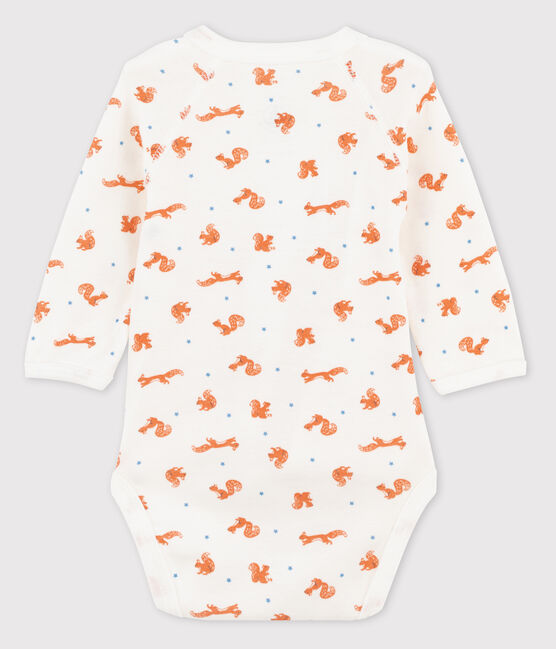 Body cruzado de manga larga con estampado de ardilla para bebé blanco MARSHMALLOW/blanco MULTICO