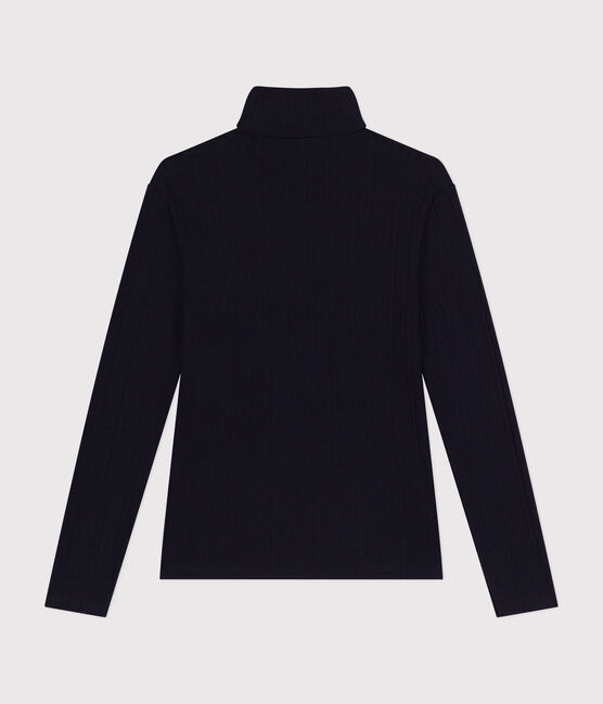 Camiseta Iconique de cuello vuelto de punto de fantasía para mujer azul SMOKING
