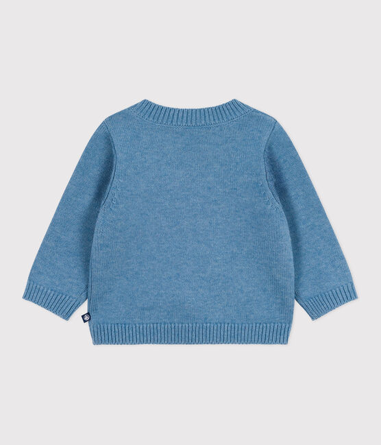Jersey de lana y algodón con estampado de barco para bebé azul ADRIATIC/ MULTICO