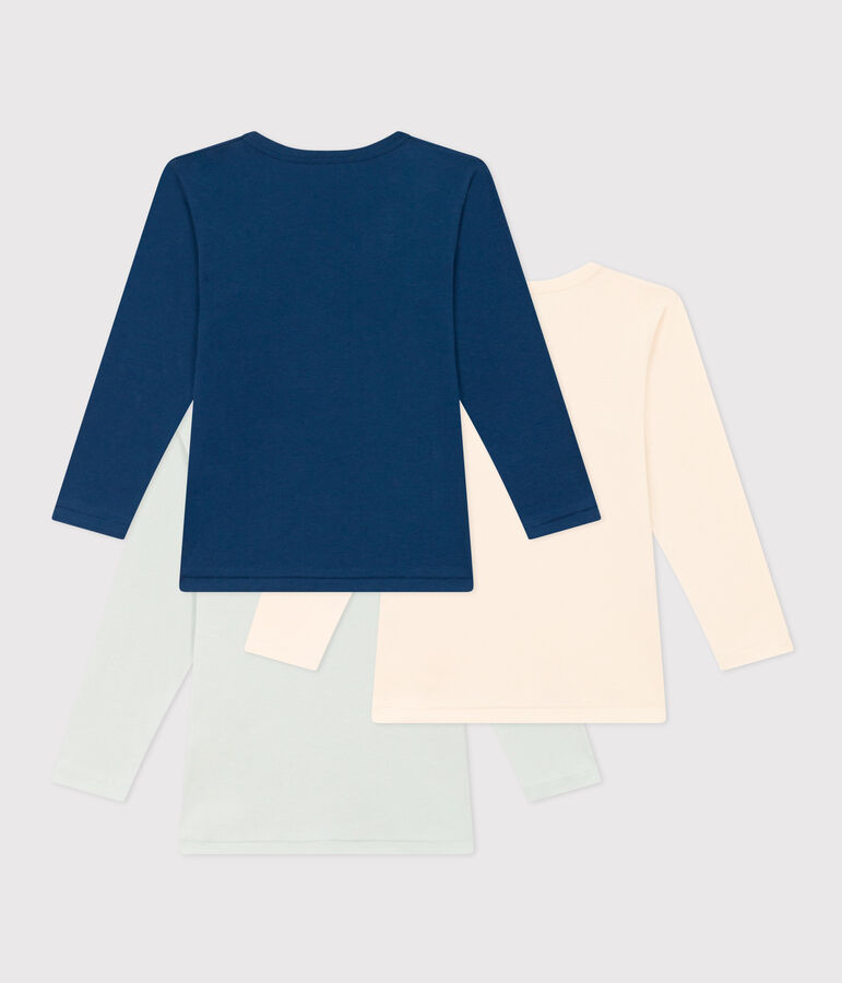 Juego de 3 camisetas de manga larga de algod&oacute;n para ni&ntilde;o multicolor