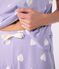 Pijama de mujer de algodón con estampado de corazones, manga corta y perneras anchas blanco SQUAW/ MARSHMALLOW