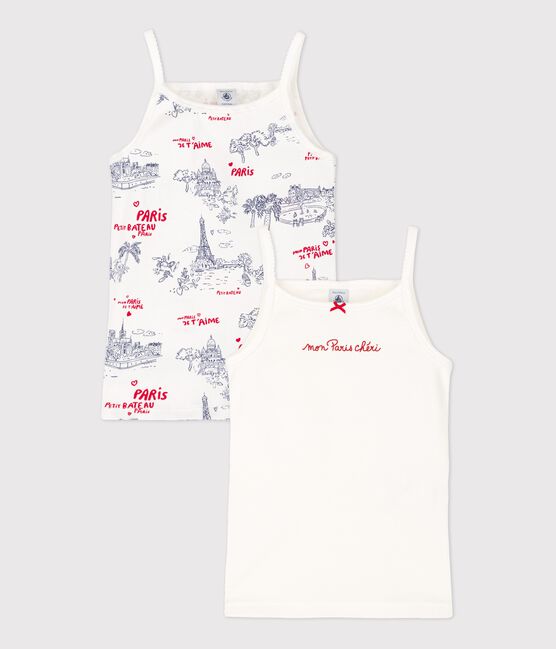 Juego de 2 camisetas de algodón de tirantes para niña variante 1