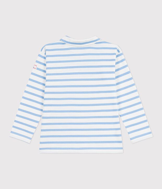 Marinera infantil de algod&oacute;n a rayas azul/azul