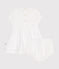 Vestido y pololo de piqué de algodón para bebé blanco ECUME