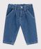 Pantal&oacute;n denim liso para beb&eacute; azul
