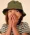 Gorro de algodón liso para bebé verde CROCO