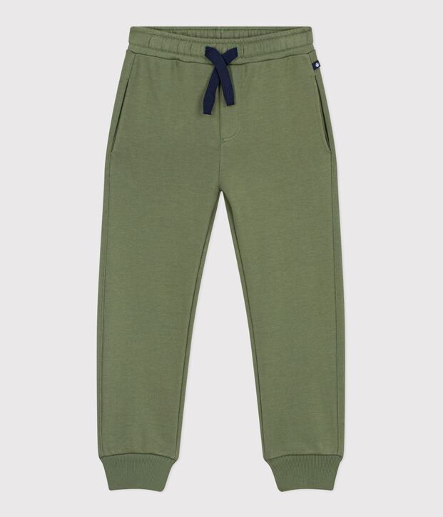 Pantal&oacute;n infantil de jogging liso de algod&oacute;n verde