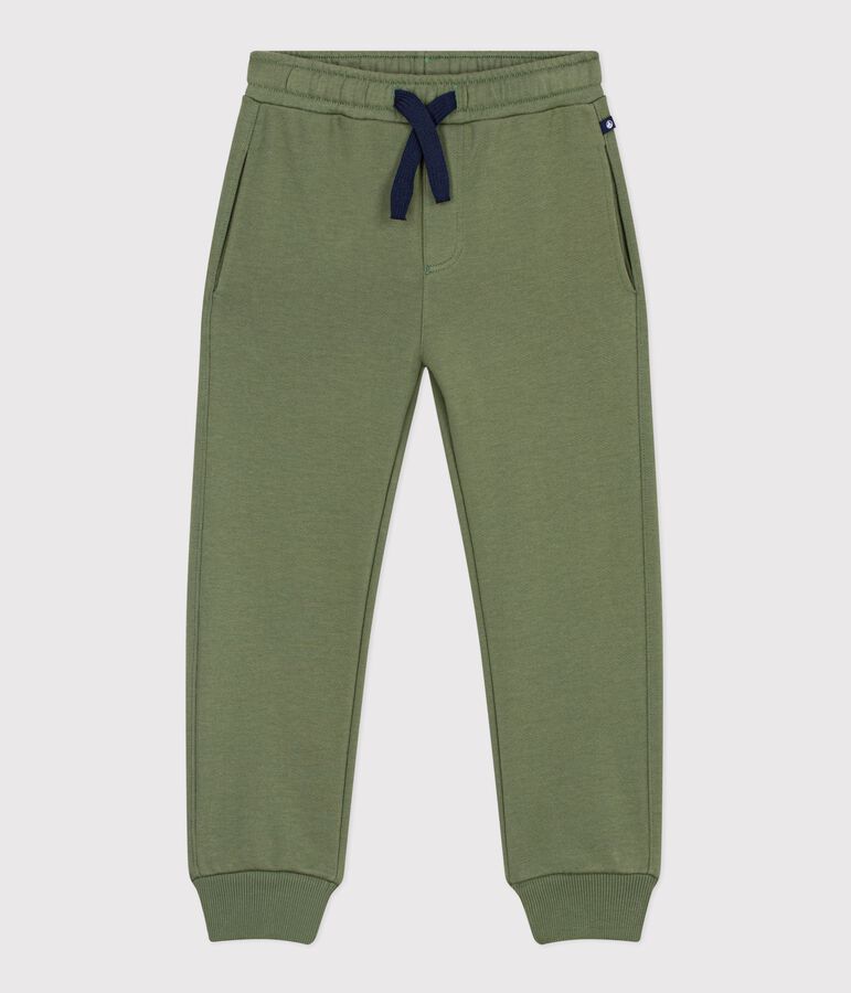 Pantal&oacute;n infantil de jogging liso de algod&oacute;n verde