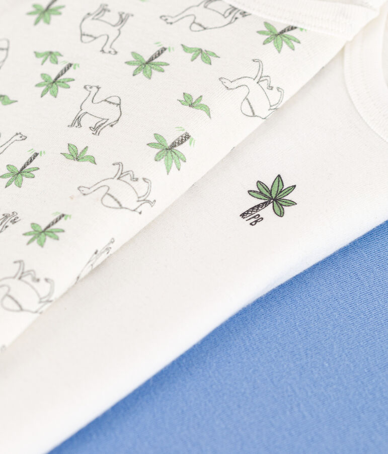 Juego de 3 bodis de manga corta de algod&oacute;n con dromedarios multicolor