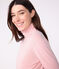 Camiseta de cuello alto Icónica de algodón para mujer rosa JOLI