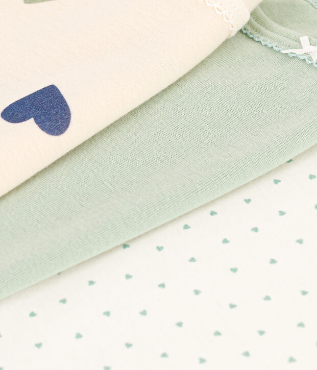 Juego de 3 camisetas de tirantes infantiles de algod&oacute;n con corazones multicolor