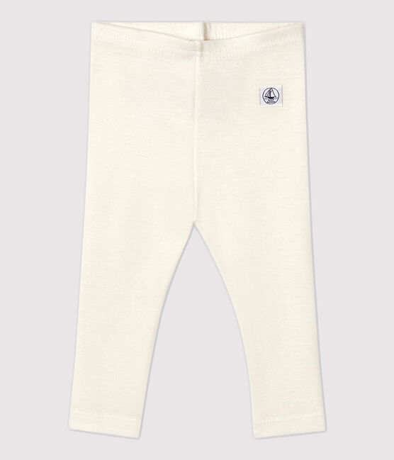 Pantalón de lana y algodón para bebé blanco MARSHMALLOW