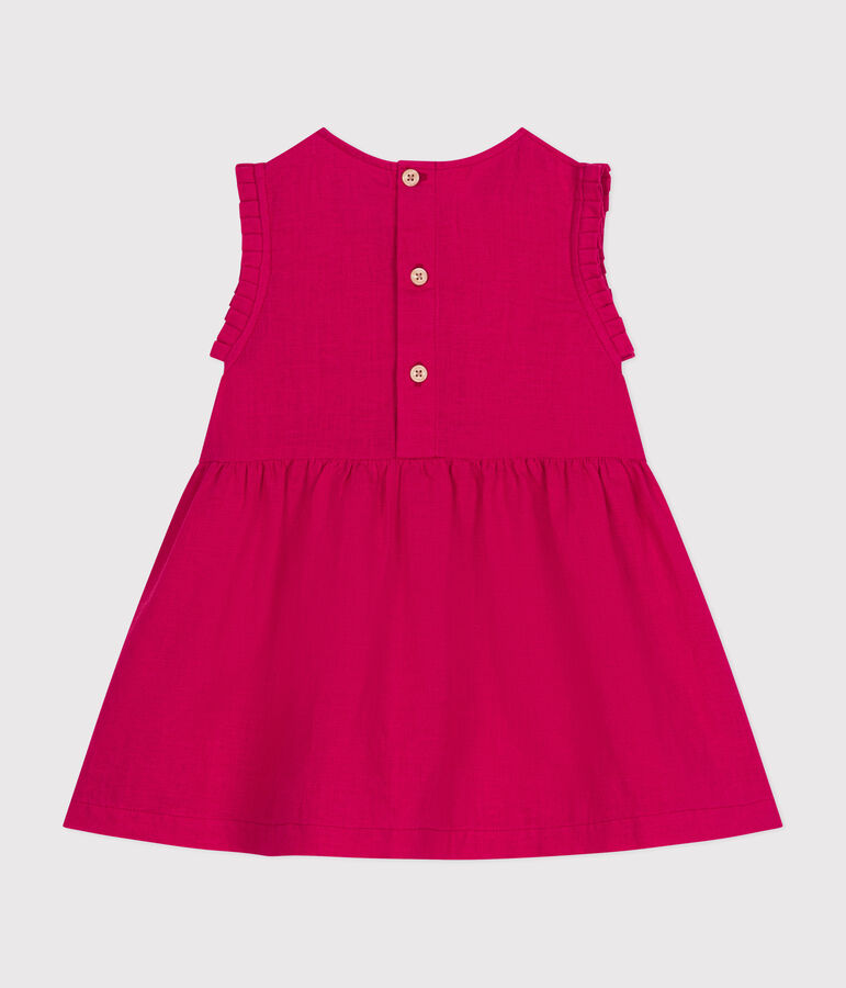Vestido sin mangas de lino para beb&eacute; rosa