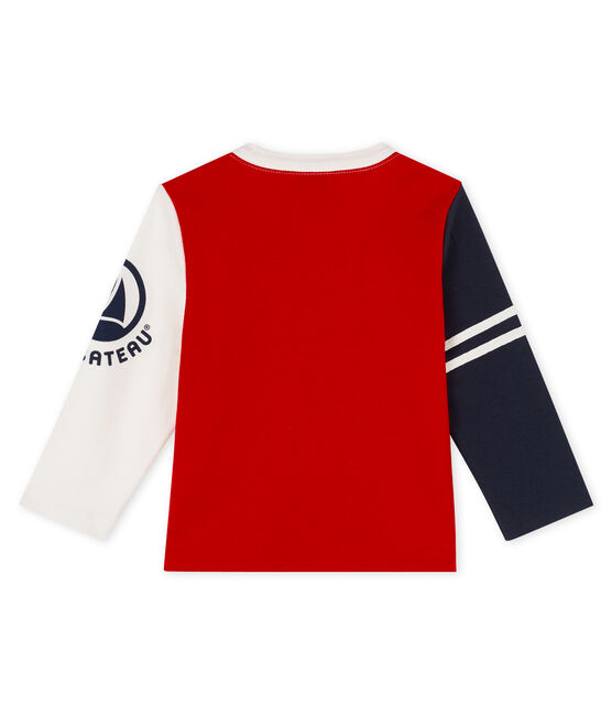 Camiseta de manga larga para bebé niño rojo TERKUIT/blanco MULTICO